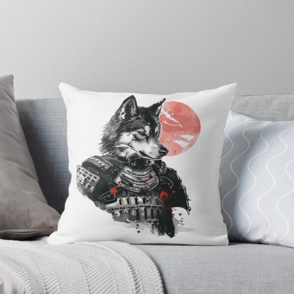 Item preview, Sumi-e Wolf Samurai - Traditional Japanese Ink Wash Art designed and sold by Structure-Blue.