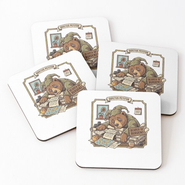 Item preview, Funny Tired Bear Bearer of Burdens Art designed and sold by Northern Glow Art.