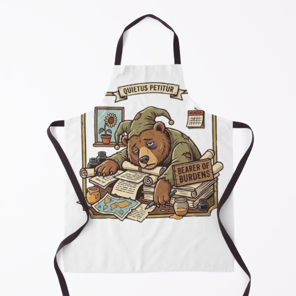 Item preview, Funny Tired Bear Bearer of Burdens Art designed and sold by Northern Glow Art.