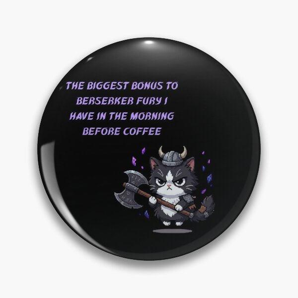 Item preview, Funny RPG Barbarian Cat Pixel Art | Berserker Coffee Meme Kawaii Design designed and sold by CrazyWizardCat.