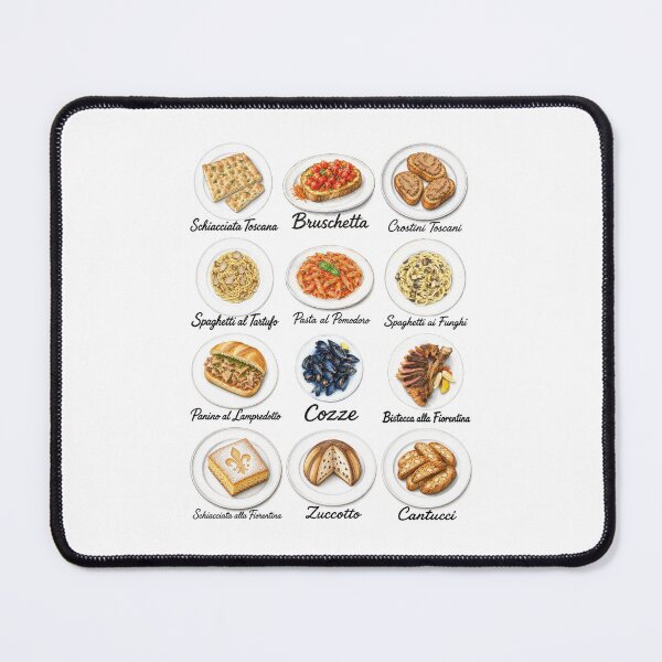 Item preview, Illustrated Tuscan Cuisine – Traditional Italian Dishes – Vintage Food Art Poster designed and sold by JOANNASKAH.