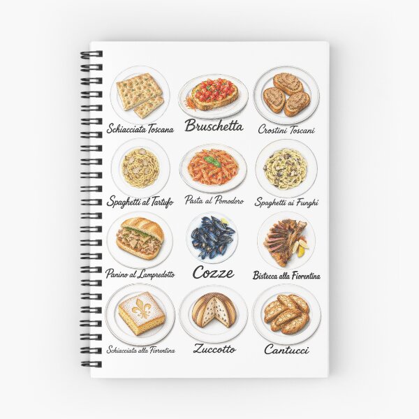 Item preview, Illustrated Tuscan Cuisine – Traditional Italian Dishes – Vintage Food Art Poster designed and sold by JOANNASKAH.