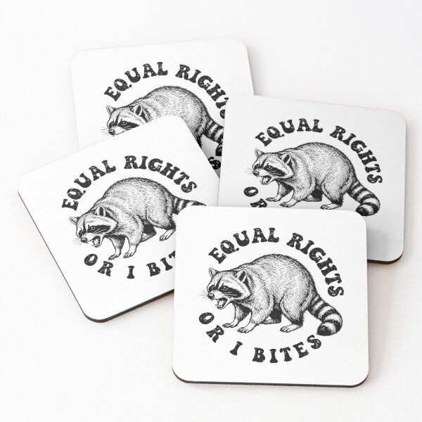 Item preview, Equal Rights or I bites Funny Angry Raccoon designed and sold by gunaone-design.