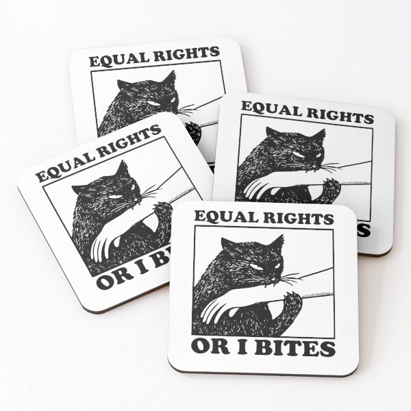 Item preview, Equal Rights or I bites Funny Feminist Human Rights Social Justice Black Cat Anti Trump designed and sold by gunaone-design.