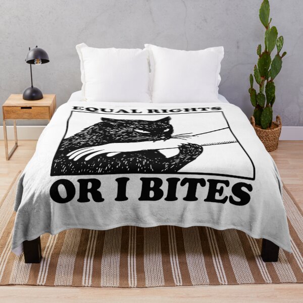 Item preview, Equal Rights or I bites Funny Feminist Human Rights Social Justice Black Cat Anti Trump designed and sold by gunaone-design.