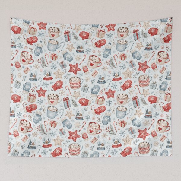 Item preview, Cozy Christmas Winter Watercolor Seamless Pattern Print designed and sold by Inkworksbyshery.