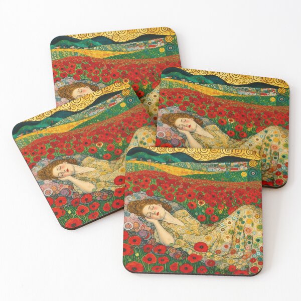 Item preview, Art Nouveau Gustav Klimt Sleeping Woman Wall Art for Vintage Decor Lovers designed and sold by RickE.
