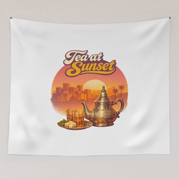 Item preview, Tea at Sunset – International Tea Day designed and sold by LuveraxArt.