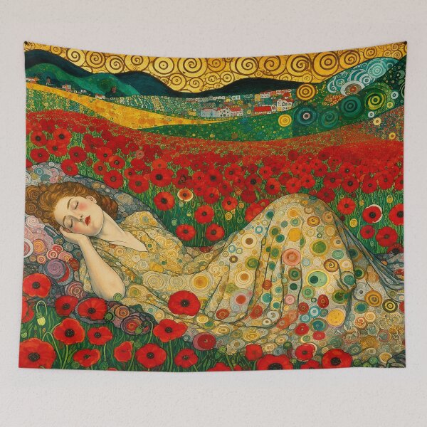 Item preview, Art Nouveau Gustav Klimt Sleeping Woman Wall Art for Vintage Decor Lovers designed and sold by RickE.