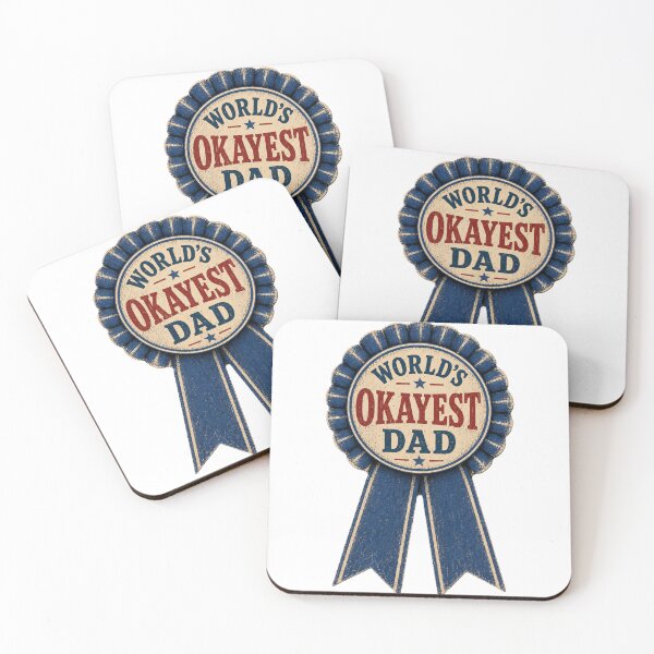 Item preview, World's Okayest Dad Blue Ribbon Award - Father's Day Shirt designed and sold by Drawn-Measured.