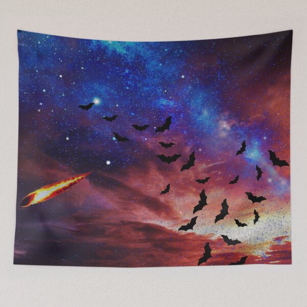 Item preview, cosmic bats flight in galaxy sky designed and sold by FahdSpaceArt.