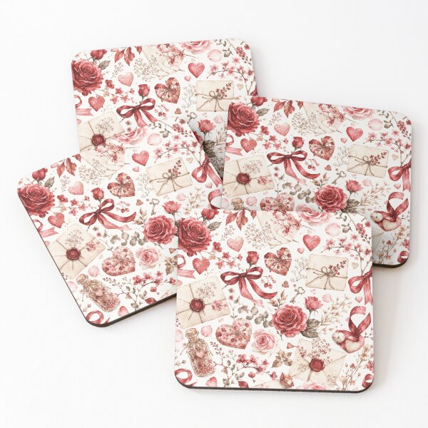 Item preview, Valentine Romantic Watercolor Botanical Seamless Pattern designed and sold by Inkworksbyshery.