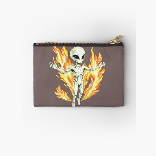 Item preview, Mystic White Alien with Blazing Cosmic Flames designed and sold by TeyArtWork.