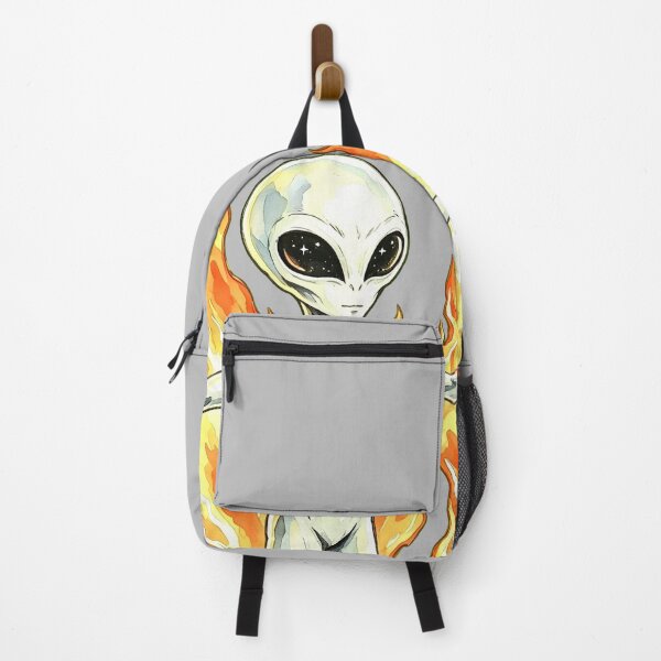 Item preview, Mystic White Alien with Blazing Cosmic Flames designed and sold by TeyArtWork.