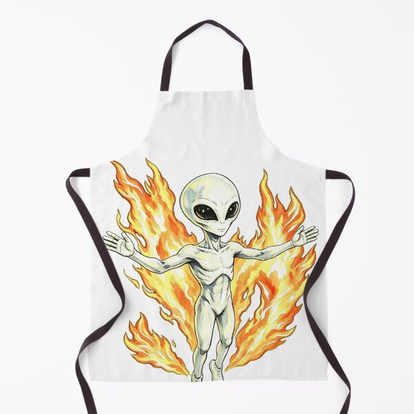 Item preview, Mystic White Alien with Blazing Cosmic Flames designed and sold by TeyArtWork.