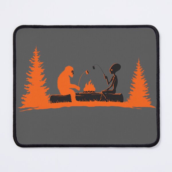 Item preview, Bigfoot and Alien Roasting S'mores Silhouette designed and sold by Cosmic Cactus.