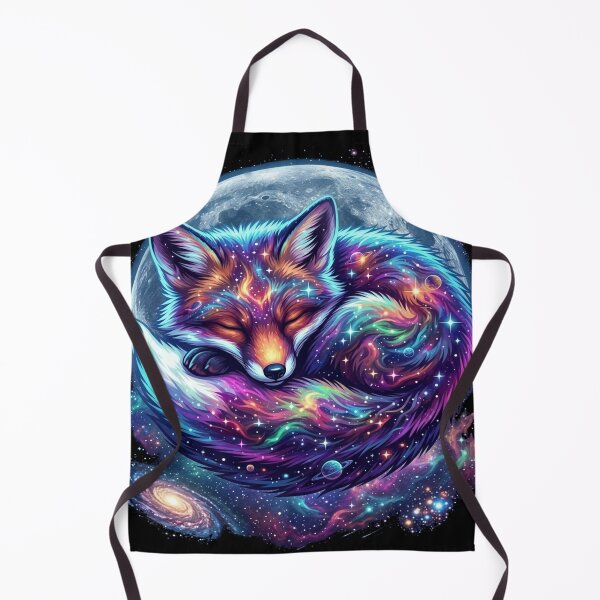 Item preview, Cosmic Fox Full Moon Galaxy Neon Space Art designed and sold by Alma en Cada Detalle.