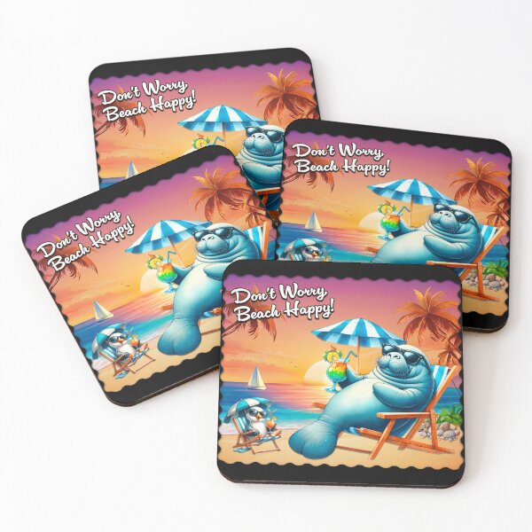 Item preview, Beach Happy Manatee designed and sold by Karen Wood.