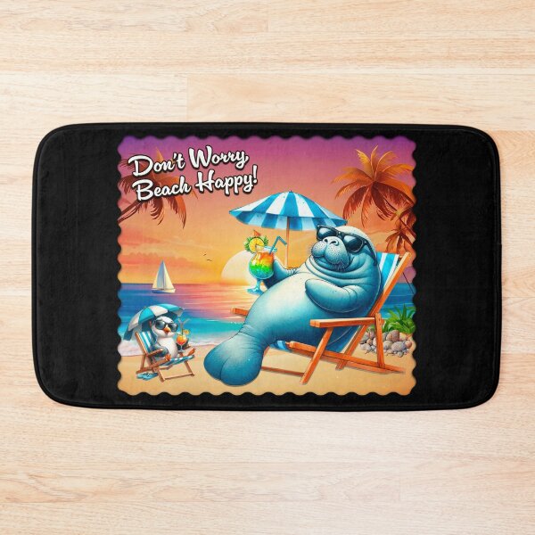Item preview, Beach Happy Manatee designed and sold by Karen Wood.
