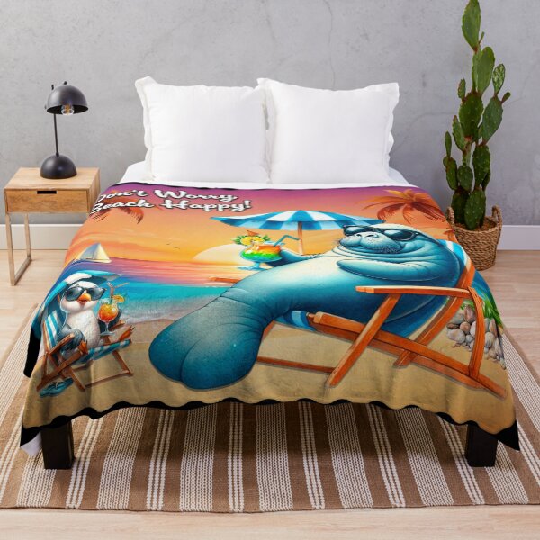 Item preview, Beach Happy Manatee designed and sold by Karen Wood.