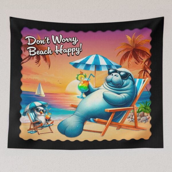 Item preview, Beach Happy Manatee designed and sold by Karen Wood.