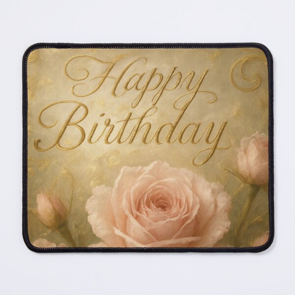 Item preview, Happy Birthday Elegant Gold Pink Roses Art designed and sold by Innova_Creations.
