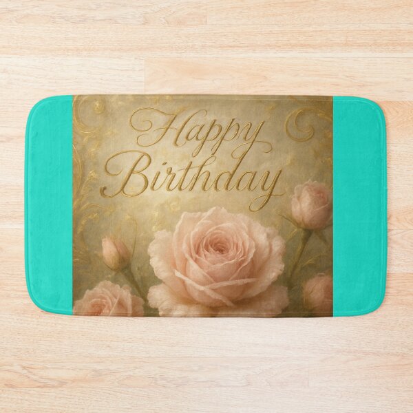 Item preview, Happy Birthday Elegant Gold Pink Roses Art designed and sold by Innova_Creations.