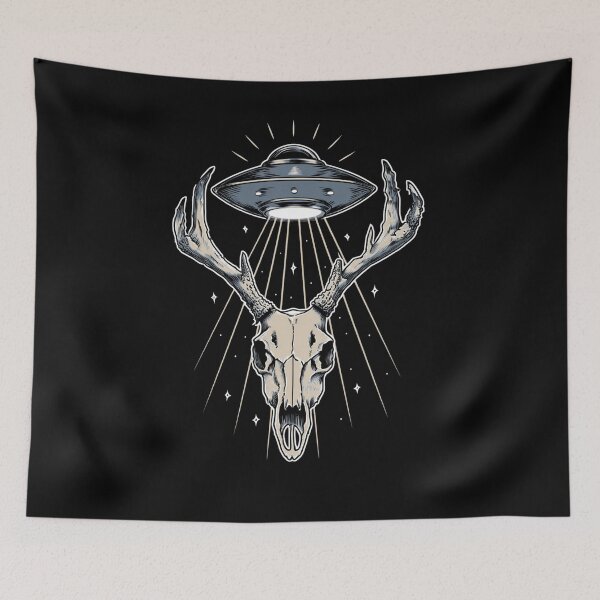 Item preview, UFO Abduction Deer Skull designed and sold by Cosmic Cactus.