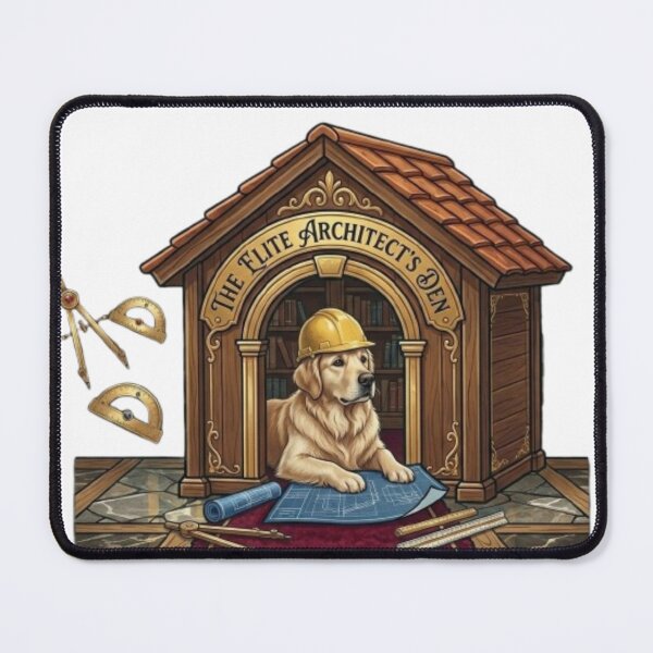 Item preview, The Elite Architect Den Funny Dog Engineer designed and sold by Northern Glow Art.