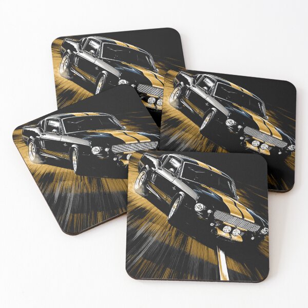 Item preview, Shelby GT350 Fastback – Black and Gold Mustang Racing Art designed and sold by Stinky Lincy's Apparel Company.