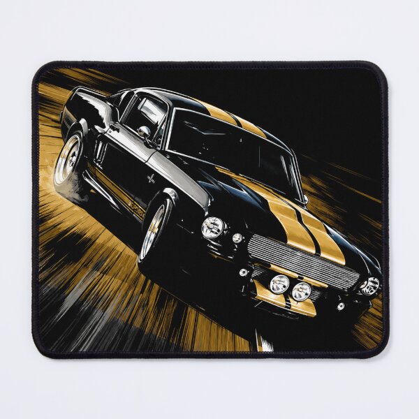 Item preview, Shelby GT350 Fastback – Black and Gold Mustang Racing Art designed and sold by Stinky Lincy's Apparel Company.