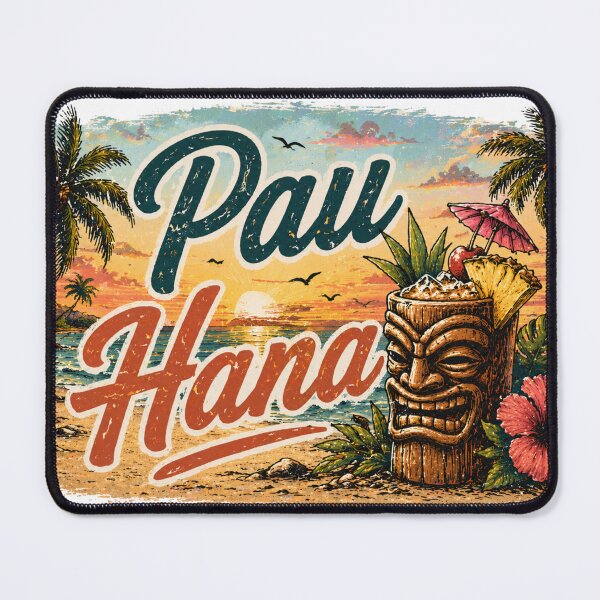 Item preview, Pau Hana Happy Hour Hawaii Tiki Cocktails Tropical Beach Vibes designed and sold by BigPalmTree.