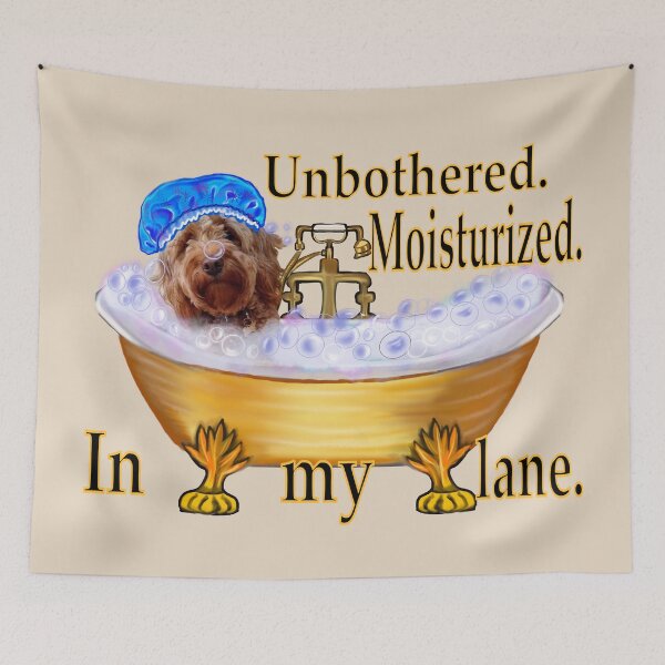 Item preview, Unbothered Moisturized In My Lane Cavapoo Dog Spa - black text designed and sold by Artonmytee.