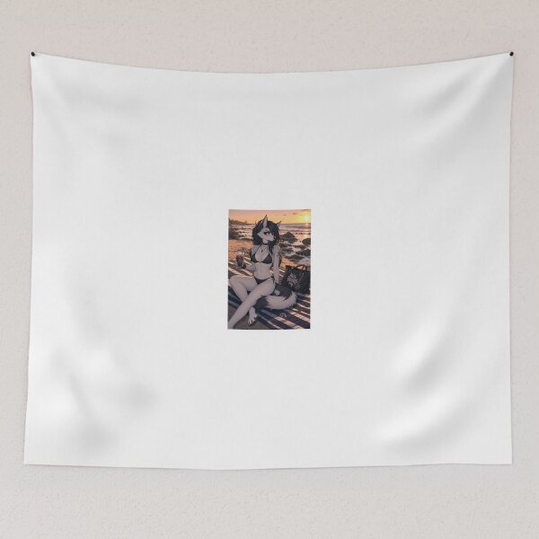 Item preview, Loona sitting on beach at sunset designed and sold by CathryneDelamort.