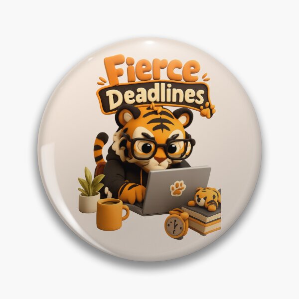Item preview, Fierce Deadlines | Cute Tiger Laptop Art designed and sold by Moons Studio.
