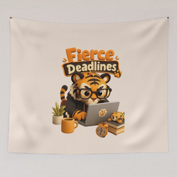 Item preview, Fierce Deadlines | Cute Tiger Laptop Art designed and sold by Moons Studio.
