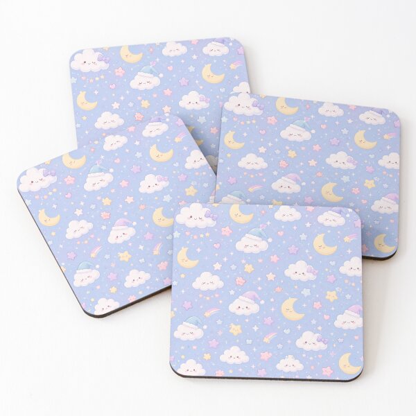 Item preview, Sleepy Clouds and Stars Cute Pattern designed and sold by Soft Berry Studio.