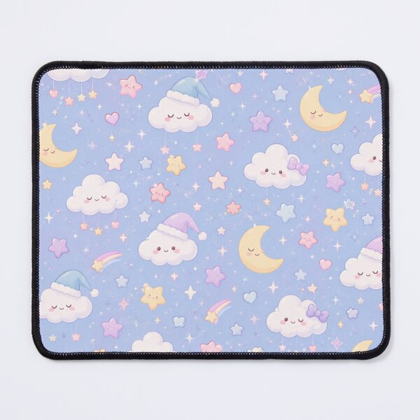 Item preview, Sleepy Clouds and Stars Cute Pattern designed and sold by Soft Berry Studio.
