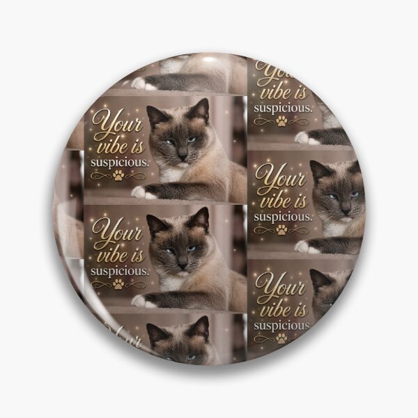 Item preview, Your Vibe Is Suspicious | Funny Judgmental Cat Meme designed and sold by Kimberly Palmer.