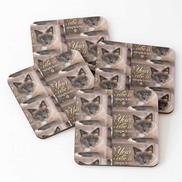Item preview, Your Vibe Is Suspicious | Funny Judgmental Cat Meme designed and sold by Kimberly Palmer.