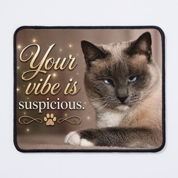 Item preview, Your Vibe Is Suspicious | Funny Judgmental Cat Meme designed and sold by Kimberly Palmer.