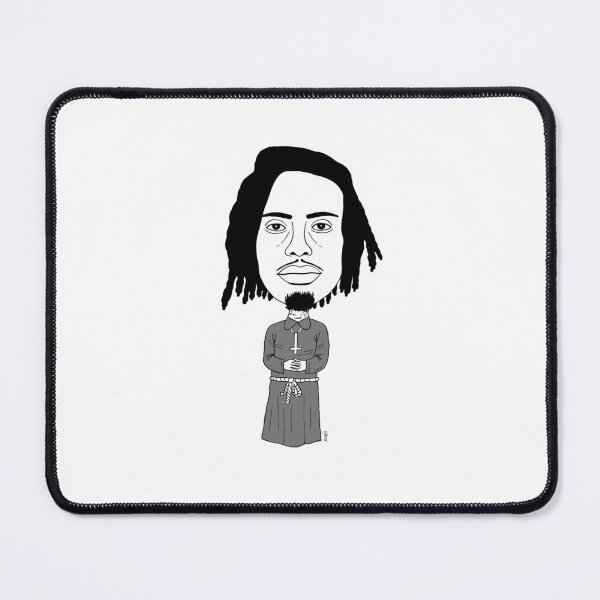 Item preview, Drawn portrait of Playboi in priest's robes (Black & White) designed and sold by Eric Sintès.