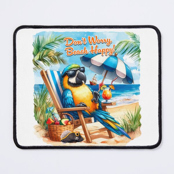 Item preview, Don't Worry Beach Happy! Parrot designed and sold by Karen Wood.