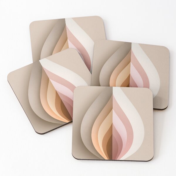 Item preview, Abstract Beige & Blush Leaf Shape | Modern Minimalist Art designed and sold by SlowRegardArt.