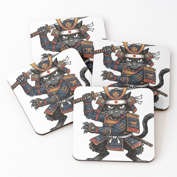 Item preview, Bushido Black Cat Samurai designed and sold by Ink & Void Co..