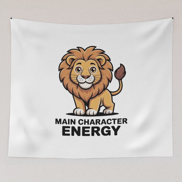 Item preview, Leo Main Character Energy Cute Zodiac Lion Sticker | Funny Leo Astrology Design designed and sold by Cool-cat-art.