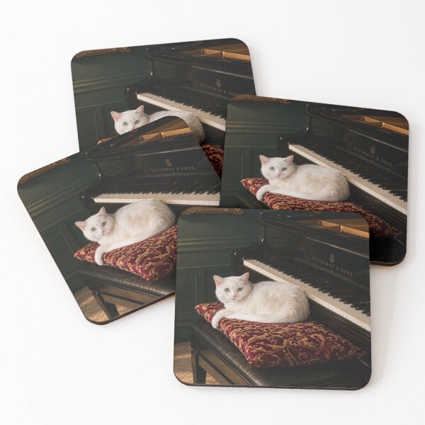 Item preview, Elegant White Cat at the Grand Piano designed and sold by Kimberly Palmer.
