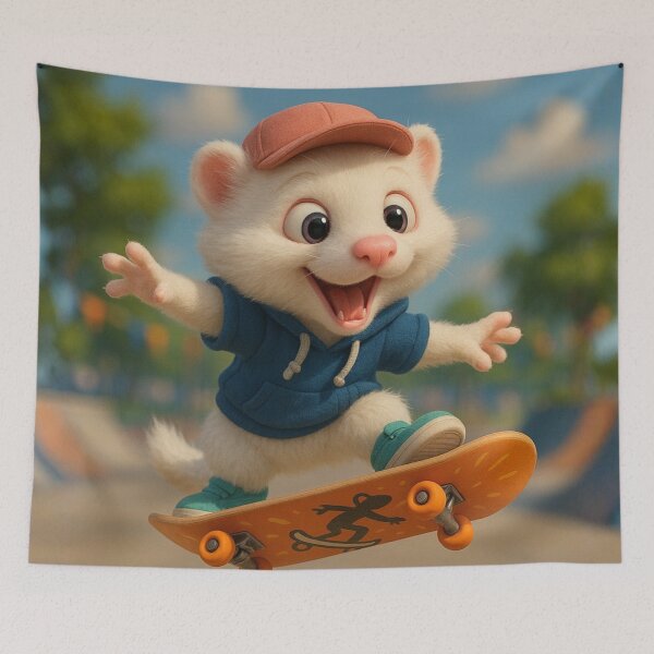 Item preview, Skater Albino Ferret designed and sold by Sillytoe.