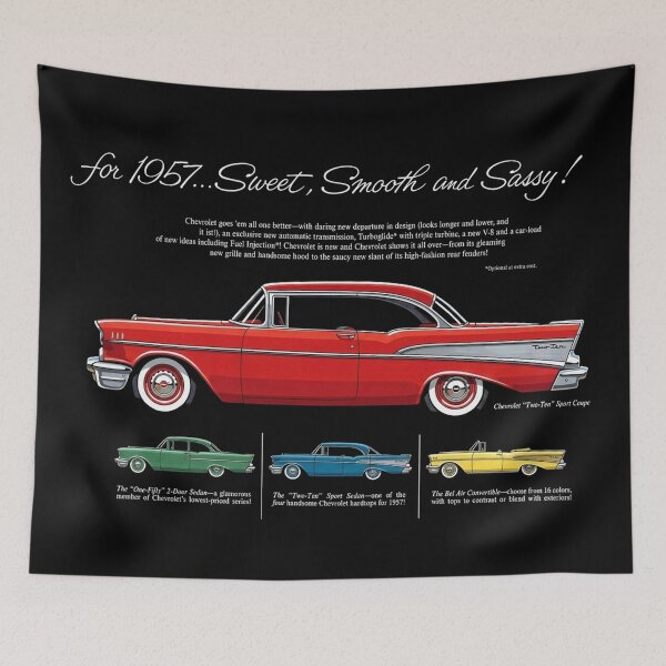 Item preview, 1957 Chevrolet Two-Ten Sport Coupe – Vintage Chevy Ad Art designed and sold by Stinky Lincy's Apparel Company.