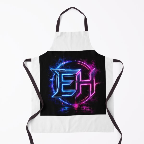 Item preview, Neon Cyberpunk EH Logo on Black Background | Futuristic Electric Initials Design designed and sold by Joyfulfabric.